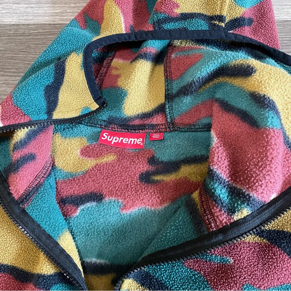 Supreme Polartec Fleece Camo Half Zip Hooded Sweatshirt - Picture 5 of 8